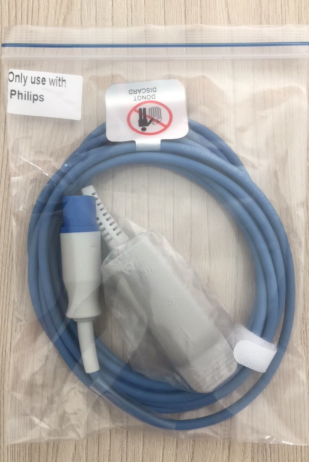 Adult Spo2 Compatible Single Complete Cable for HP Philips  Vital Sign Monitor_สายโพรบวัดแซทเปอร์เซนต์ออกซิเจนในเลือดสำหรับเครื่อง HP Philips
