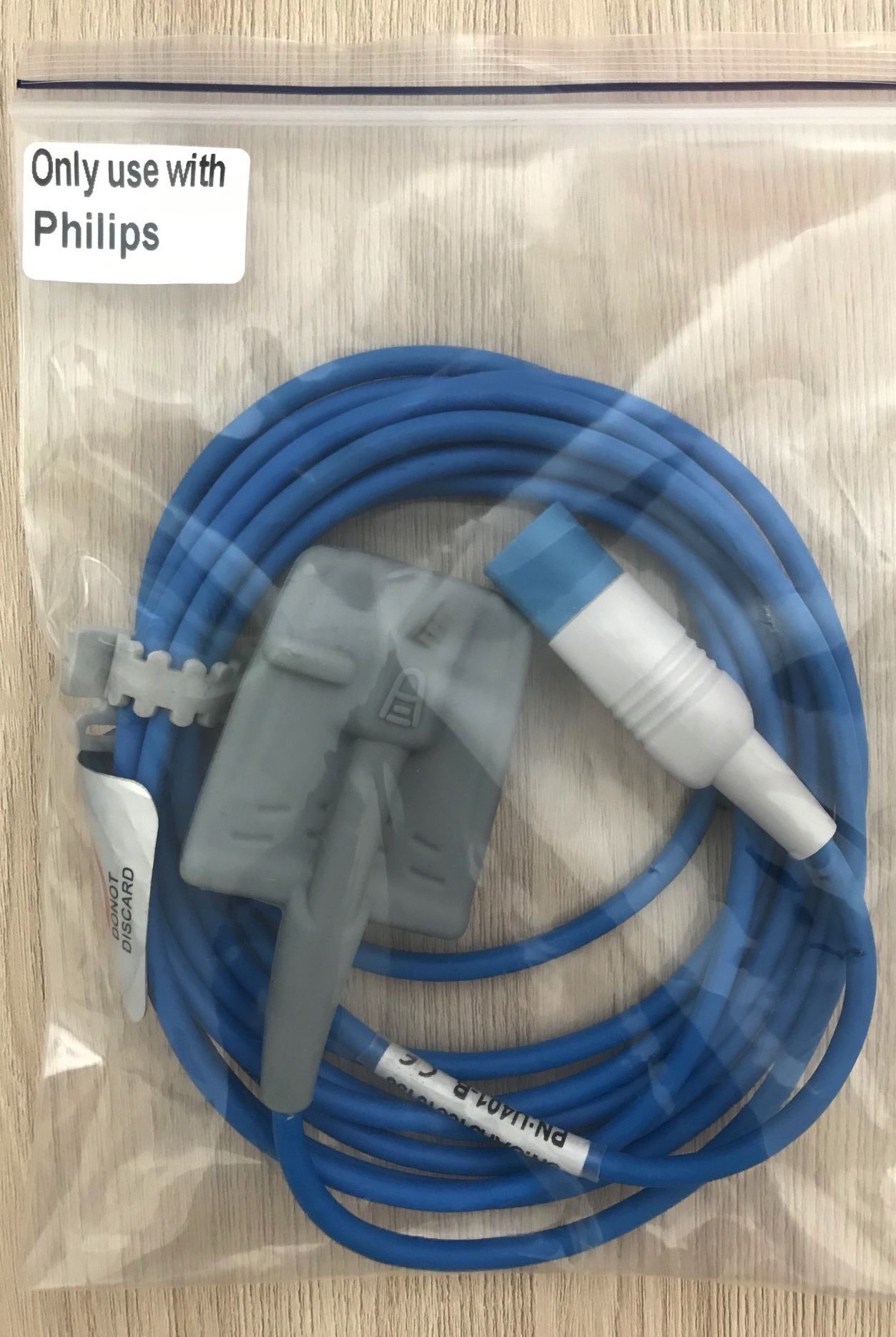 Compatible Spo2 cable Adult Philips M1191BL_สายวัดออกซิเจนในเลือดสำหรับผู้ใหญ่แบบถุงซืลิโคนเครื่องมอนิเตอร์ฟิลิปส์