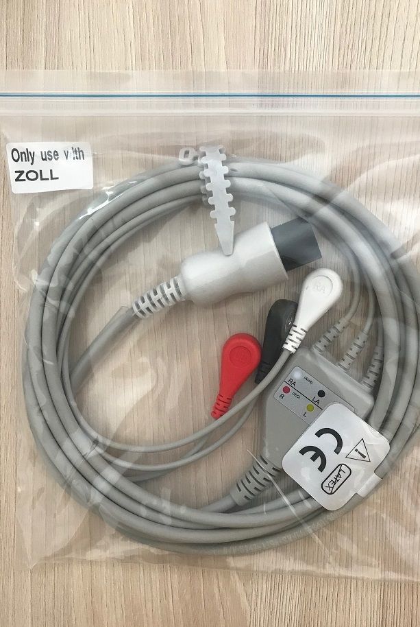 ECG 3 lead cable for Defibrillator Zoll_สายอีซีจีเคเบิ้ลอีซีจีโพรบสำหรับเครื่องดีฟิบเครื่องกระตุ้นหัวใจ Zoll
