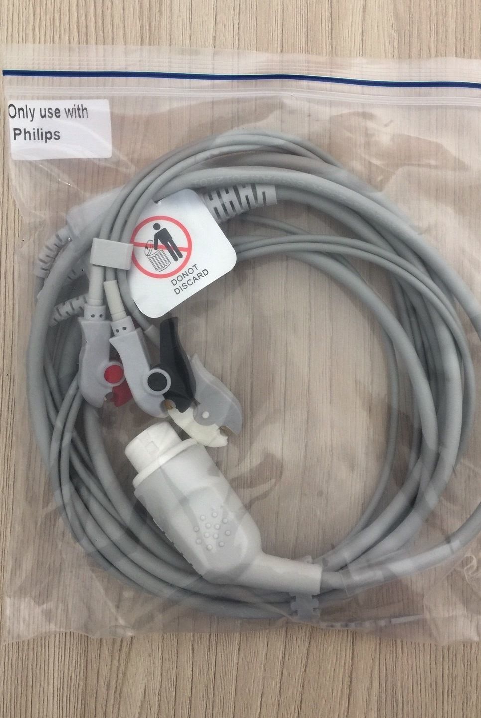 ECG 3 lead wires cable clip for Philips MP20 MP Series_สายอีซีจีเคเบิ้ลสำหรับเครื่องมอนิเตอร์ผู้ป่วยฟิลิปส์ Philips