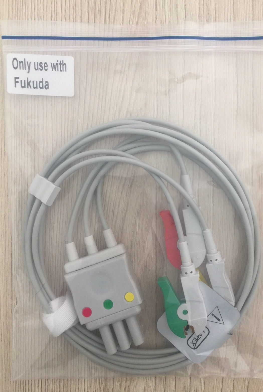 ECG 3 lead wires probe for Fukuda DS-7100_สายหลีดอีซีจี ECG ลีด สำหรับเครื่องวัดสัญญาณชีพผู้ป่วย Fukuda DS-7100