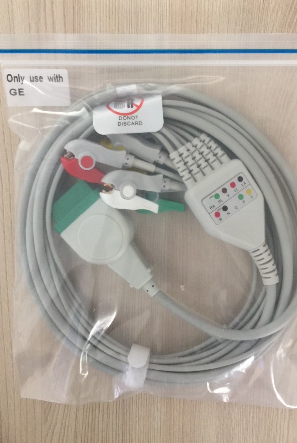 ECG 5 lead wires cable with grabber for GE Marquette_สายอีซีจีโพรบเคเบิ้ลแบบก้ามปูสำหรับเครื่องมอนิเตอร์ผู้ป่วย GE Marquette