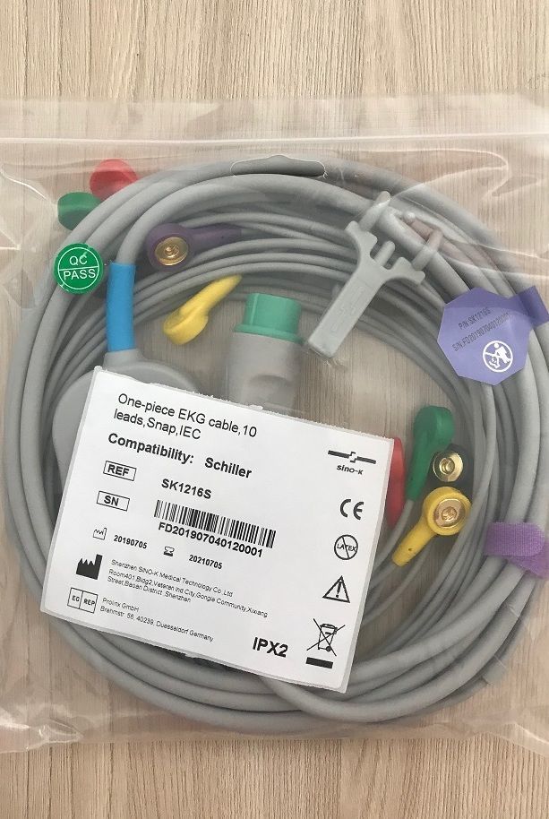 ECG 10 Lead wire cable for Schiller Argus  LSM Patient Monitor_สายอีซีจีแบบ 10 ลีดเคเบิ้ลสำหรับเครื่องมอนิเตอร์ผู้ป่วย Schiller Argus LSM
