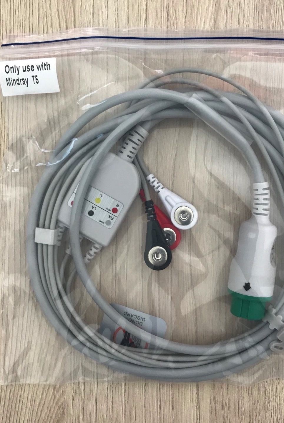ECG Cable 3 lead wires snap for Mindray_สายอีซีจีเคเบิ้ลสำหรับเครื่องมอนิเตอร์ผู้ป่วย Mindray