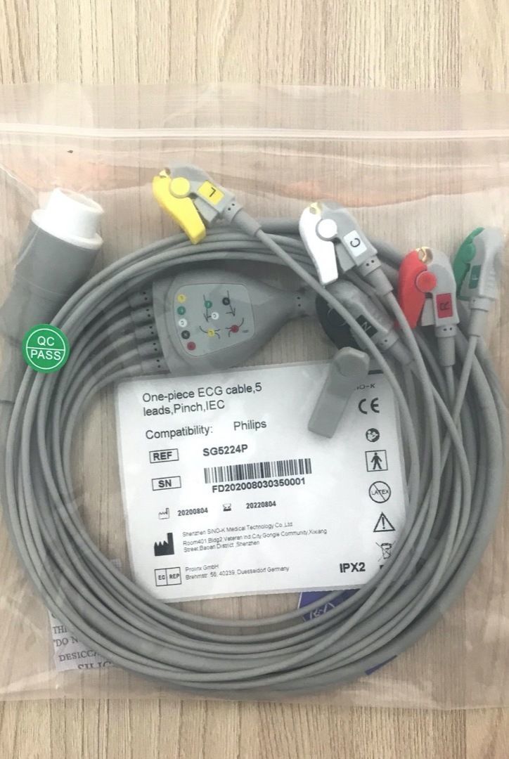 ECG one piece cable for Patient Monitor Philips_สายอีซีจีเคเบิ้ลสำหรับเครื่องมอนิเตอร์วัดสัญญาณชีพผู้ป่วยฟิลิปส์