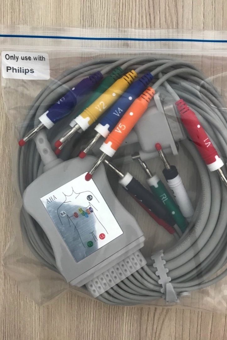 EKG Banana 4.0 IEC Cable for Philips Pagewriter TC30_สายอีเคจีเคเบิ้ลสำหรับเครื่องวัดบันทึกค่าคลื่นไฟฟ้าหัวใจ Philips Pagewriter TC30