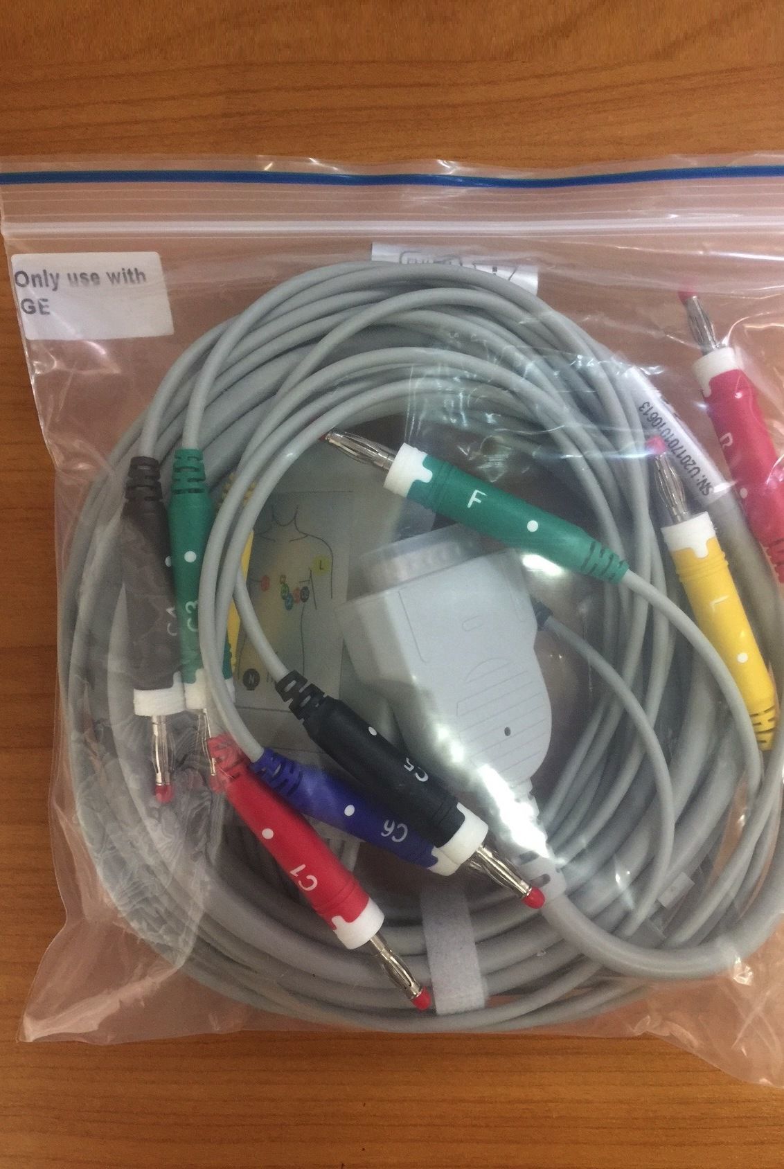 EKG Cable Banana end IEC for GE MAC-1200_สายอีเคจี สำหรับเครื่องบันทึกค่าคลื่นหัวใจไฟฟ้า GE Mac 1200