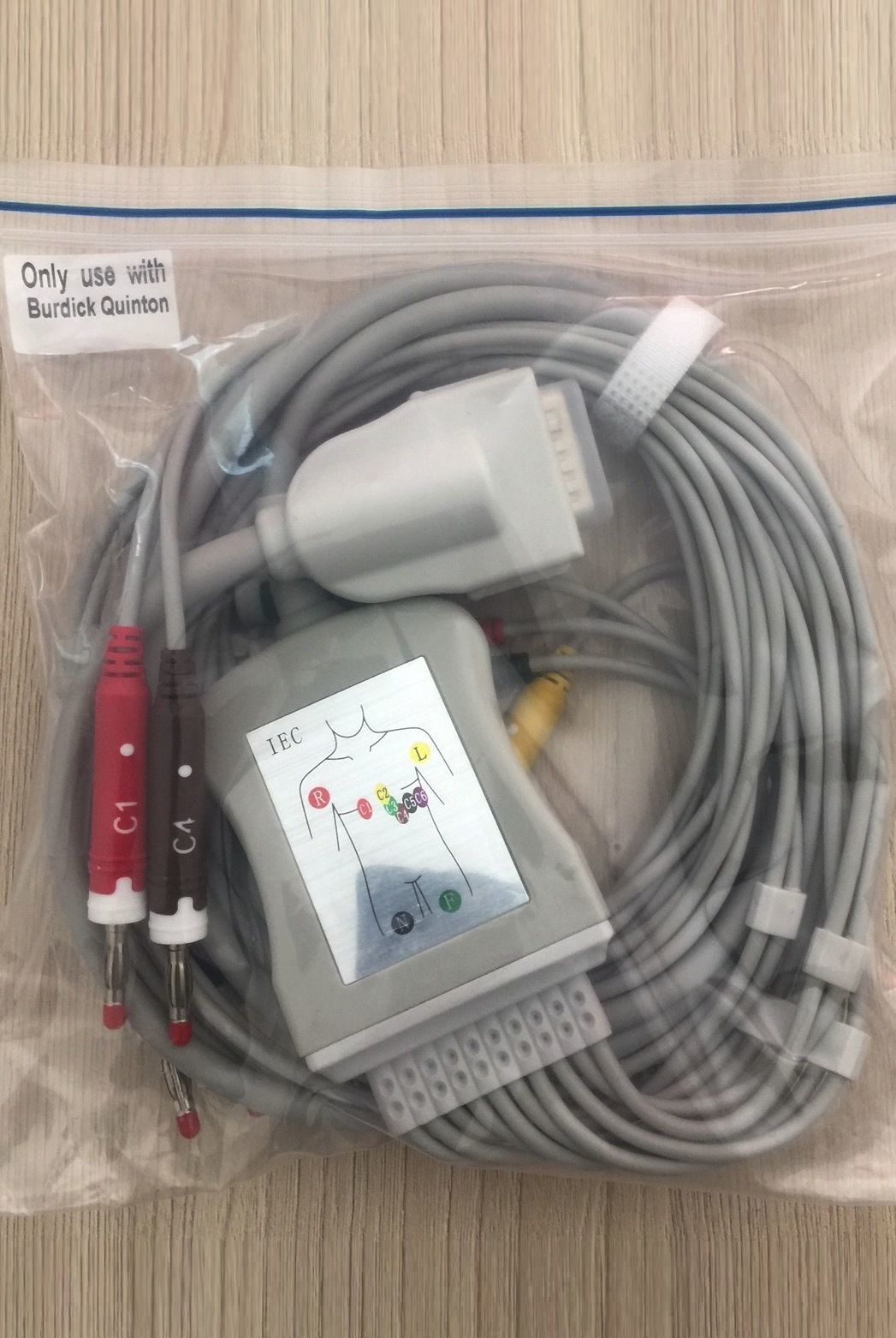 EKG Compatible Single Complete Cable for Burdick Quinton EKG Unit_สายอีเคจีสำหนับเครื่องวัดบันทึกค่าคลื่นไฟฟ้าหัวใจ Burdick