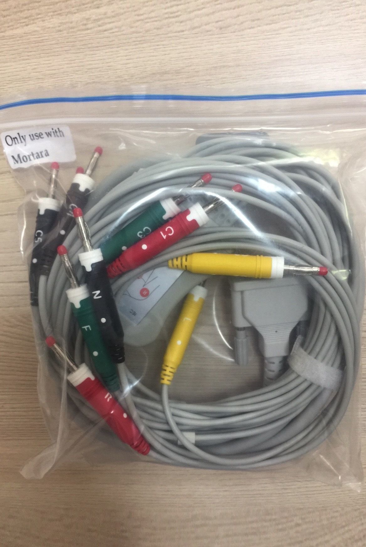EKG Cable Banana 4.0 IEC for EKG Unit Mortara ELI-150_สายอีเคจีสำหรับเครื่องวัดบันทึกค่าคลื่นไฟฟ้าหัวใจ Motara ELI-150