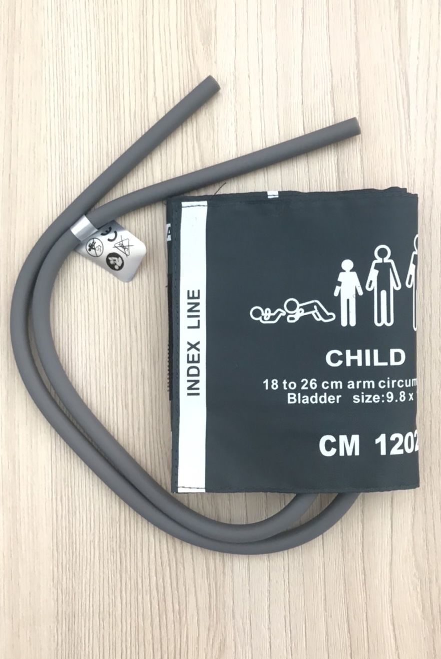 NIBP Cuff BP Cuff Child 18-26 Cm Dual tube_ผ้าคัพผ้าพันแขนวัดความดันเด็กโตขนาด 18-26 ซม.แบบท่อยางคู่สำหรับเครื่องวัดความดันเครื่องมอนิเตอร์ผู้ป่วย
