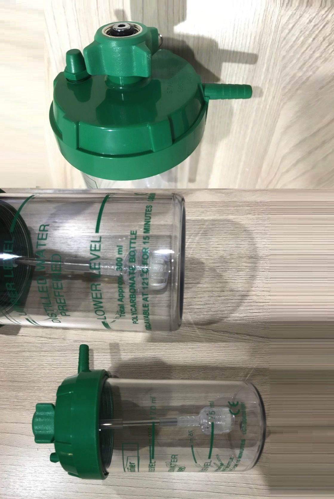 Humidifier Bottle for Oxygen Flow Meter_ขวดน้ำให้ความชื้นผู้ป่วยกระบอกน้ำเพิ่มความชื้นสำหรับให้ออกซิเจนทางสายยาง