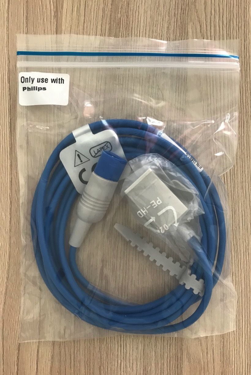 Spo2 Child clip sensor probe cable for Vital Sign monitor Philips_สายแซทโพรบเคเบิ้ลแบบหนีบปลายนิ้วสำหรับเด็กเครื่องวัดสัญญาณชีพฟิลิปส์