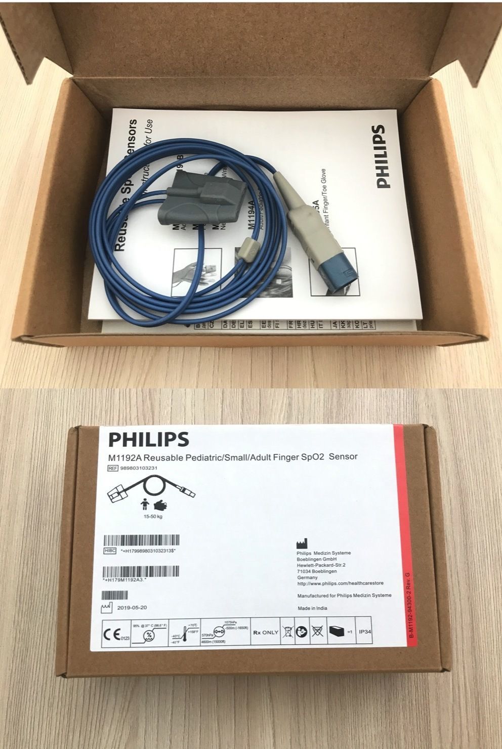 Original Spo2 Pediatric cable Philips M1192A_สายแซทโพรบวัดออกซิเจนที่ปลายนิ้วสำหรับเด็กฟิลิปส์ M1192A