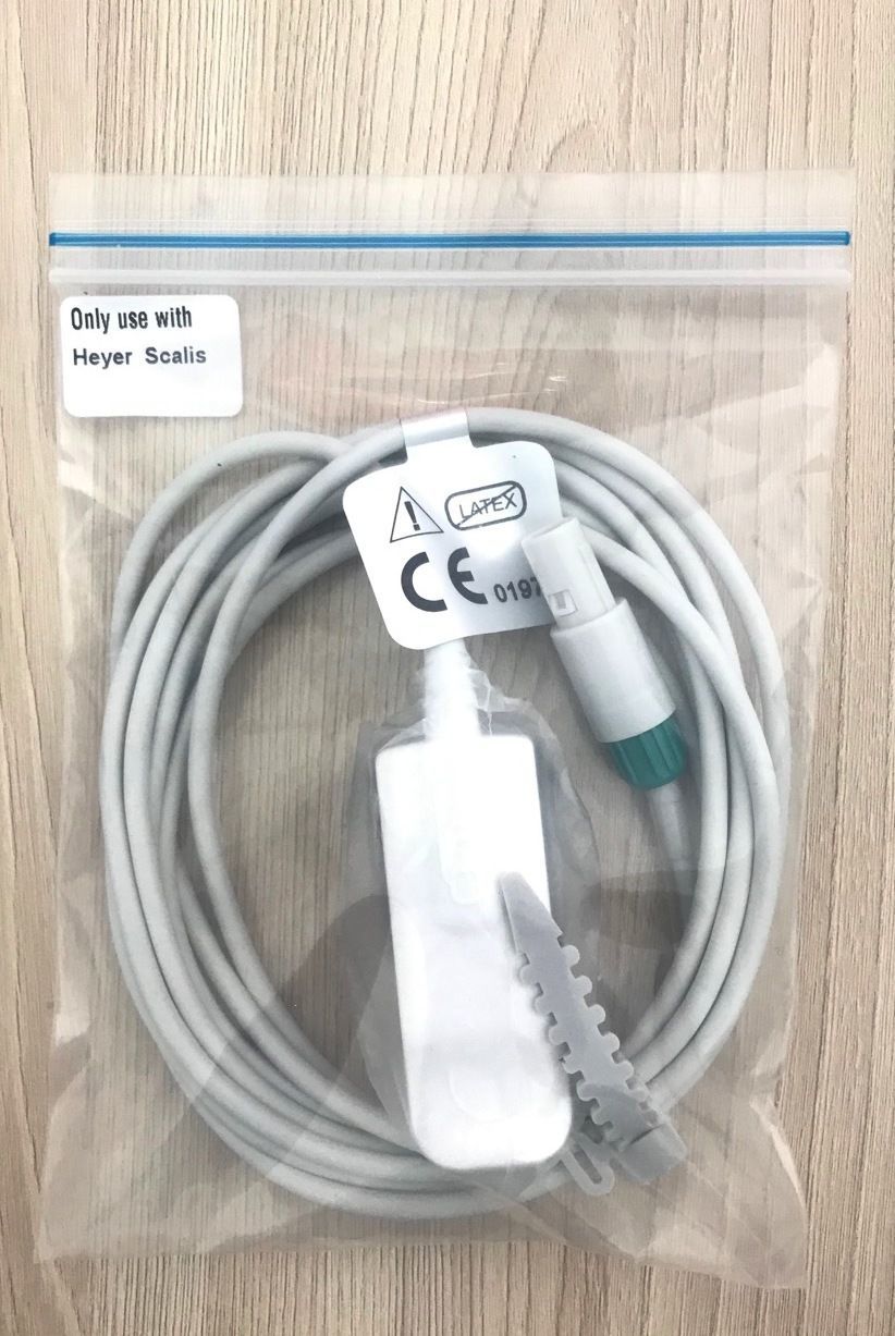 Spo2 Adult cable O2Sat probe for Patient monitor Heyer Scalis_สายเคเบิ้ลเซนเซอร์วัดออกซิเจนที่ปลายนิ้วเครื่องมอนิเตอร์ติดตามสัญญาณชีพผู้ป่วย Heyer รุ่น Scalis