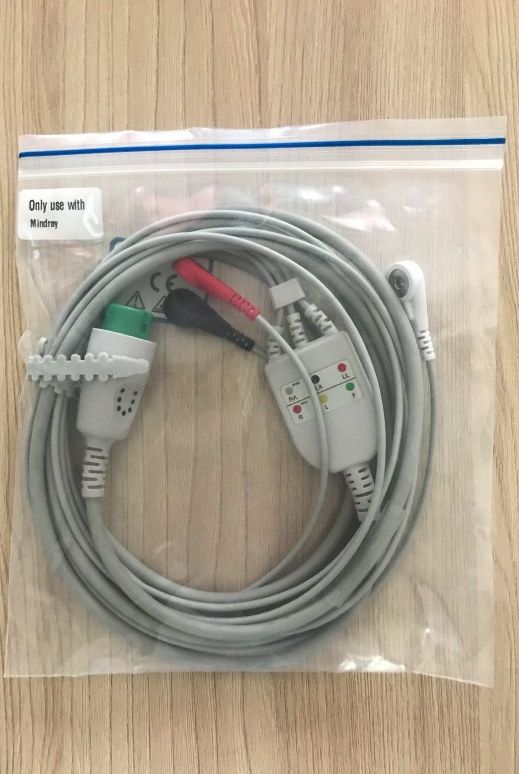 Compatible ECG 3 lead snap AHA cable for Mindray_สายอีซีจีเคเบิ้ลแบบ 3 ลีด ปลายกระดุมมาตรฐานสี AHA สำหรับเครื่องมอนิเตอร์ผู้ป่วย Mindray
