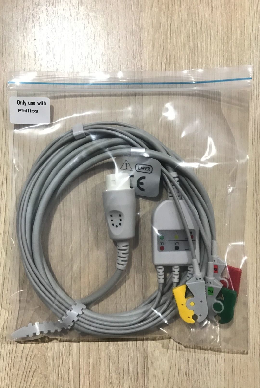 ECG 3 lead clip cable for Defibrillator Philips DFM100_สายอีซีจีเคเบิ้ลสำหรับเครื่องดีฟิบริลเลเตอร์ฟิลิปส์รุ่น DFM100