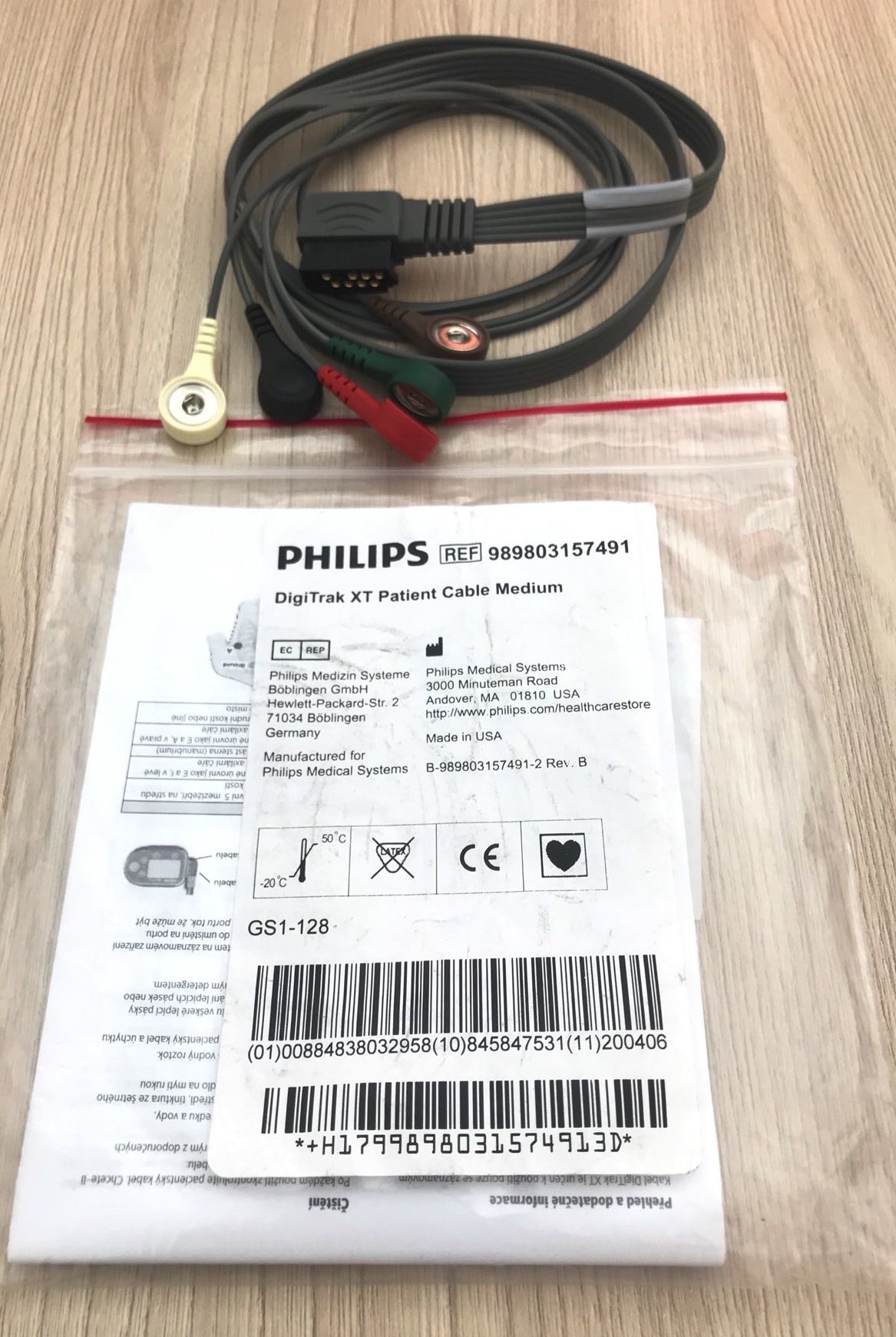 Original Philips ECG Digitrak XT Patient Cable_สายอีซีจีเคเบิ้ลโพรบเครื่องวัดอีซีจีแบบพกพาติดตัวฟิลิปส์ Philips DigiTrak
