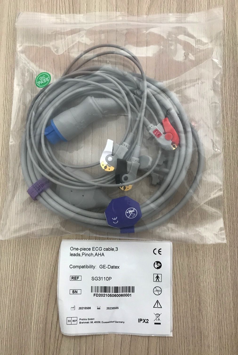 ECG 3 lead wire clip AHA cable for GE Ohmeda Cardiocap5_สายอีซีจีเคเบิ้ลเครื่องวัดสัญญาณชีพข้างเตียงผู้ป่วย GE Ohmeda รุ่น Cardiocap5