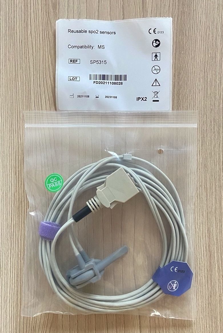 Spo2 Masimo Neonate wrap single cable for CAS Med 740_สายวัดออกซิเจนแซทสำหรับทารกเครื่องมอนิเตอร์ Casmed รุ่น 740