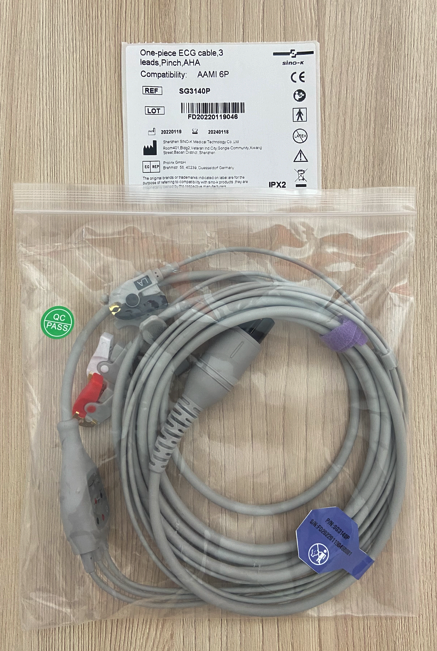 ECG 3 lead cable for Defibrillator Zoll R-Series_สายอีซีจีเคเบิ้ลสำหรับเครื่องดีฟิบริลเลเตอร์ Zoll รุ่น R-Series