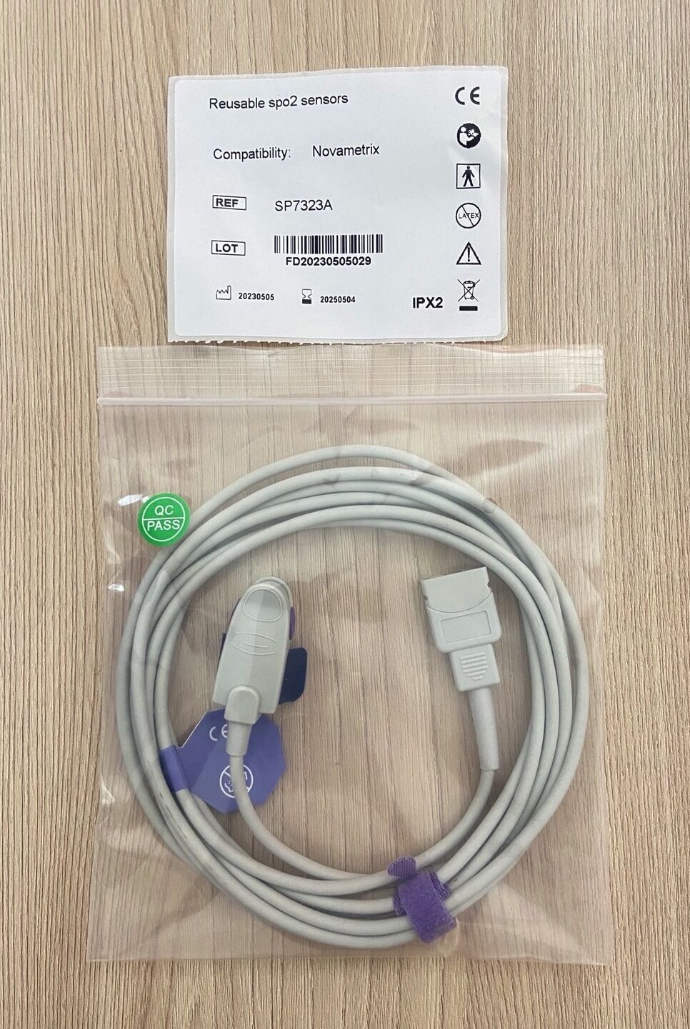 Spo2 Sensor Child clip cable for Pusle Oximeter Novametrix Respironics 512_สายโพรบวัดออกซิเจนที่ปลายนิ้วสำหรับเด็กโตเครื่องพัลส์ออกซิมิเตอร์ Respironics รุ่น 512