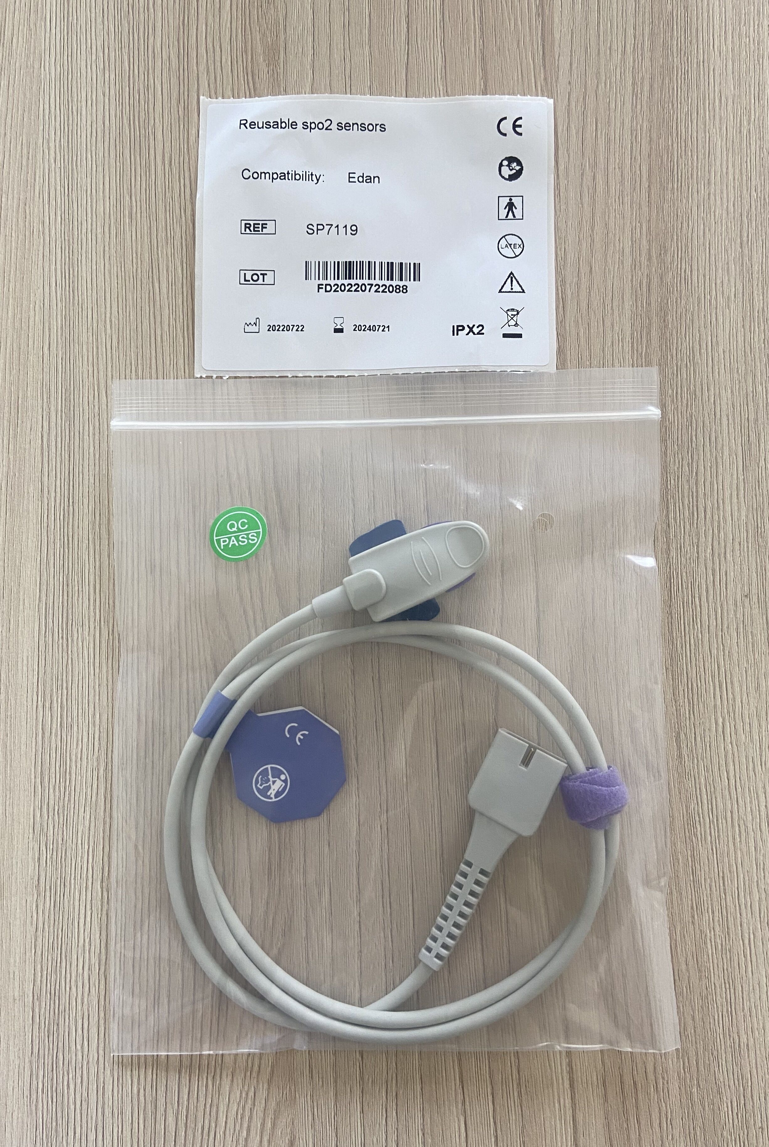 Spo2 Child clip probe for Pulse Oximeter Edan H100B_สายโพรบวัดออกซิเจนที่ปลายนิ้วสำหรับเด็กเครื่องพัลส์ออกซิมิเตอร์ Edan