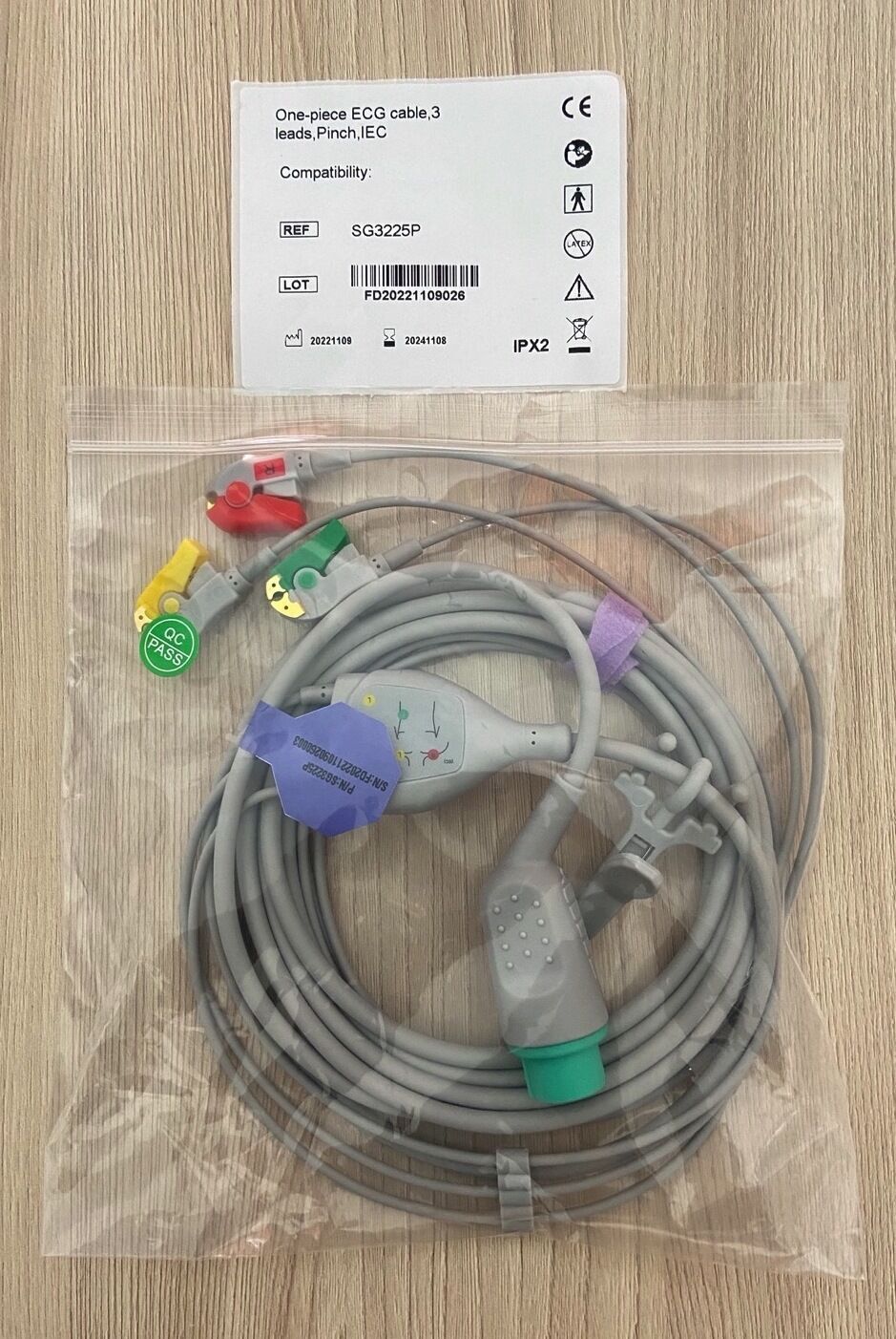 ECG 3 lead cable for Defibrillator Innomed 360B_สายอีซีจีเคเบิ้ลสำหรับเครื่องกระตุกหัวใจด้วยไฟฟ้า Innomed รุ่น 360B