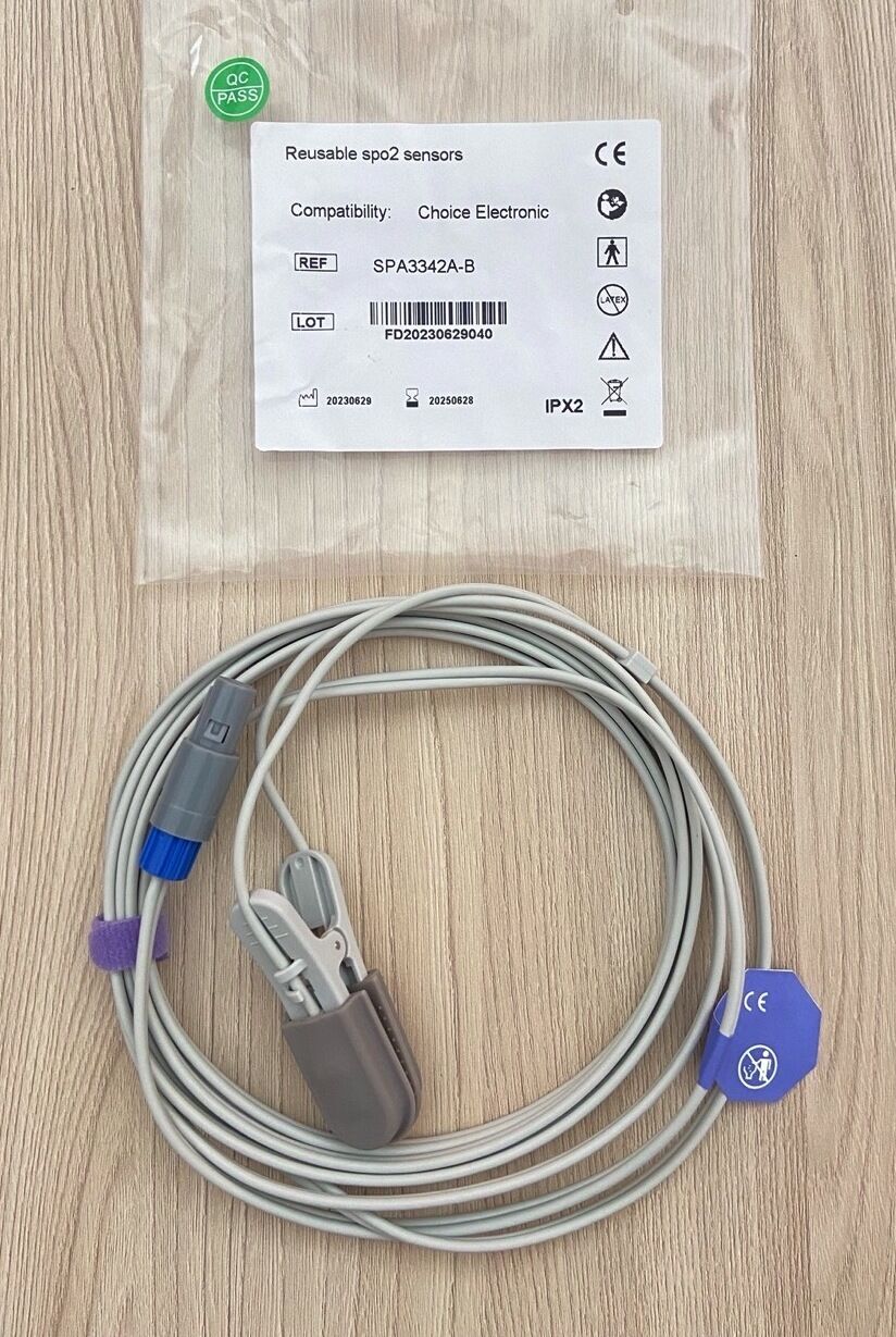 Spo2 Animal Ear clip cable Choicemed Med 6000 DP_สายออกซิเจนแซทโพรบเคเบิ้ลสำหรับสัตว์เครื่องโมนิเตอร์ ChoiceMed รุ่น 6000 DP