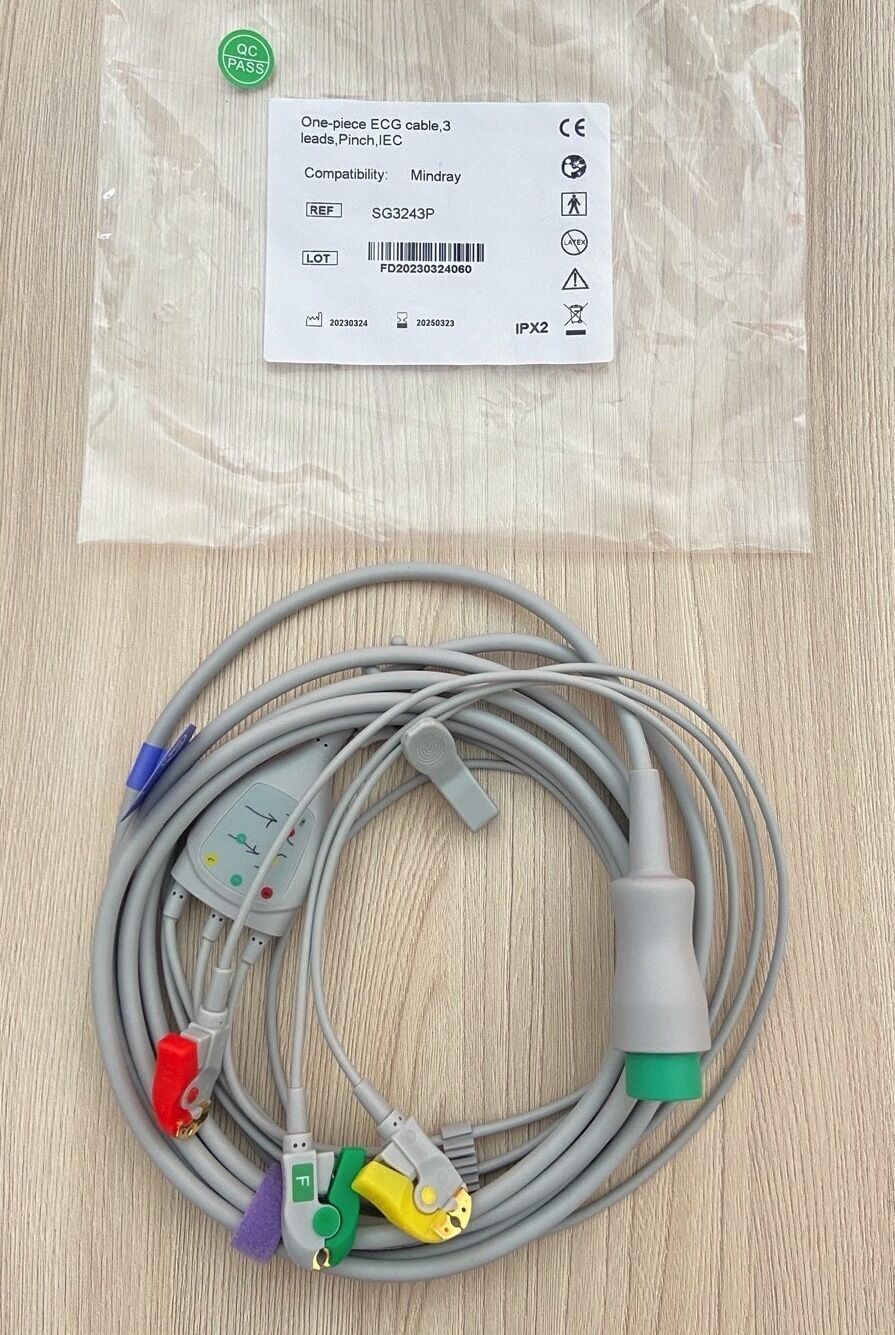 ECG 3 lead single complete cable for Mindray Umec10_ชุดสายอีซีจีแบบ 3 ลีด เครื่องมอนิเตอร์ Mindray รุ่น Umec10