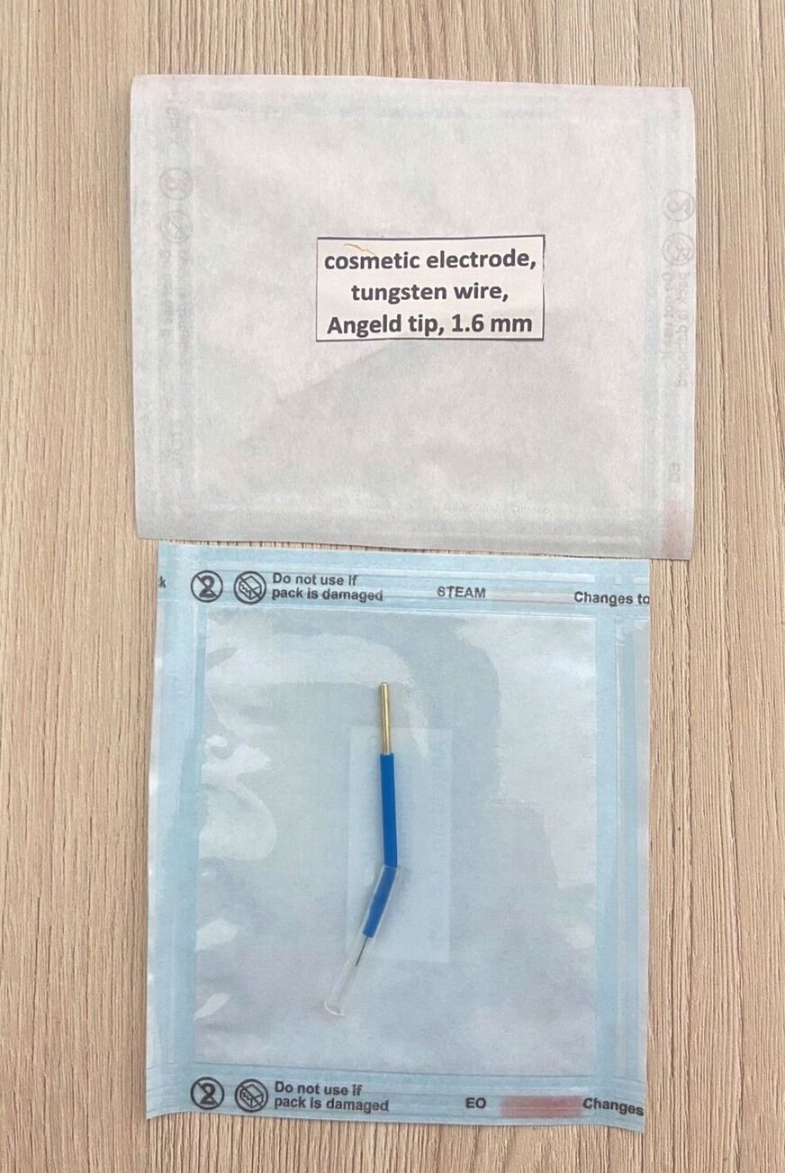 ESU Cosmetic electrode tungsten wire angle tip 1.6 mm_ปลายด้ามจี้อิเล็กโทรดงานเสริมความงามแบบปลายงอโคนเส้นผ่านศูนย์กลาง 1.6 มม.
