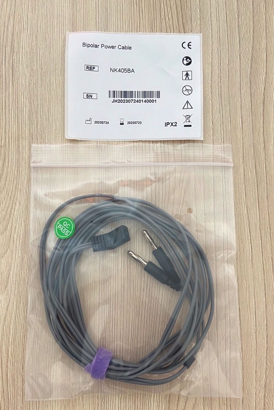Electrosurgical Bipolar cable with US type connector_สายเคเบิ้ลไบโพล่าร์เครื่องจี้ผ่าตัดไฟฟ้าแบบข้อต่อ 2 ขา มาตรฐานอเมริกา